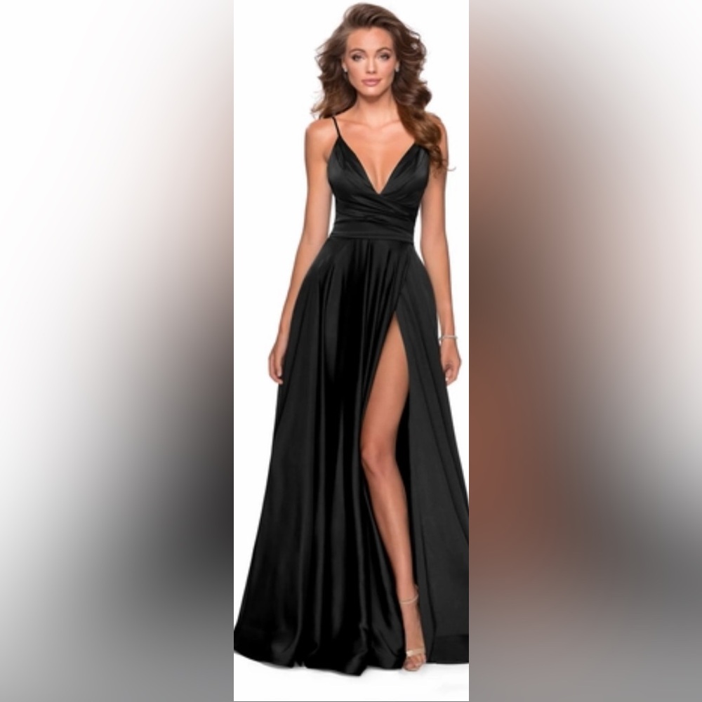Deep Plunge Side Slit Formal Dress